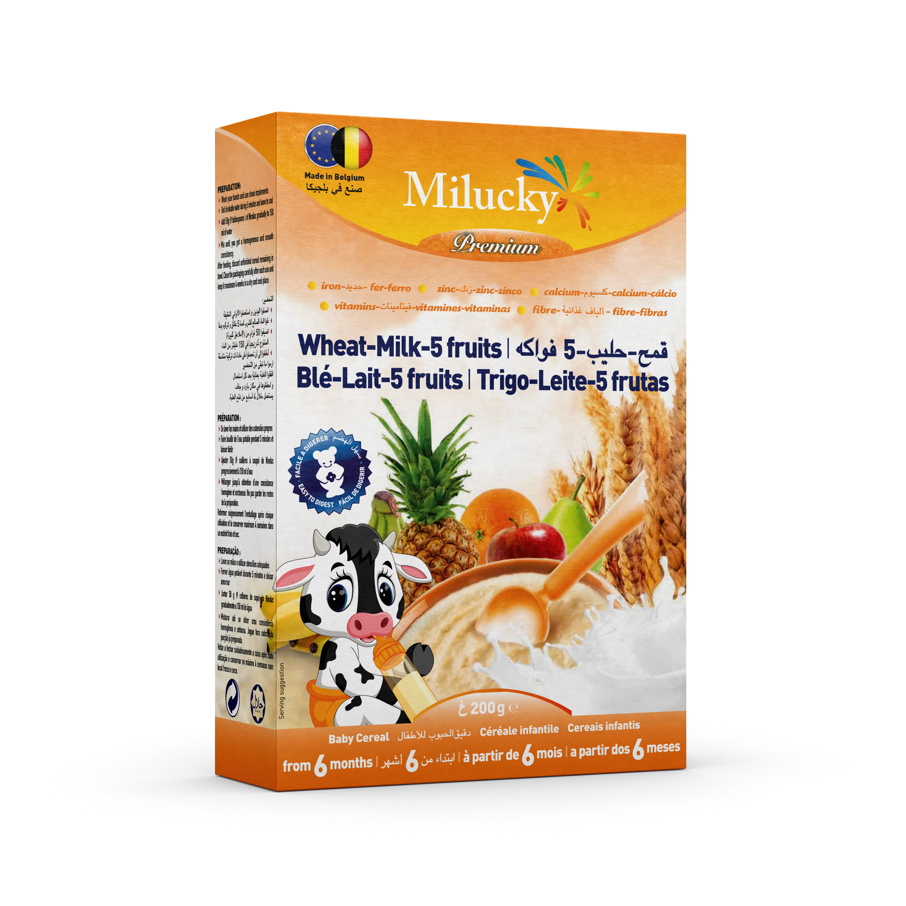Wheat cereals with 5 fruits